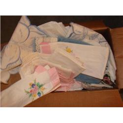 Box of assorted linens