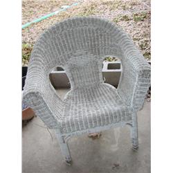 White wicker chair