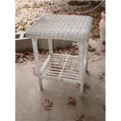 White wicker table