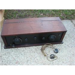 solid mahogany radio w/old tubes