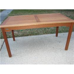 Solid teak patio table