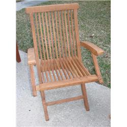 Solid teak folding patio chair