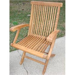 Solid teak folding patio chair