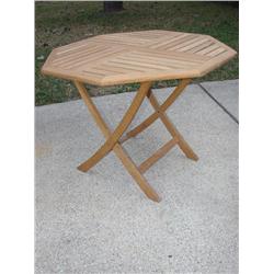 Solid teak patio table