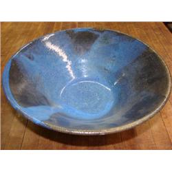 Blue signed pottery bowl
