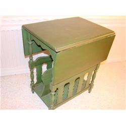 Green Drop Leaf Magazine Table