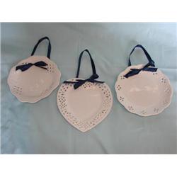 White Porcelain plates w/hangers