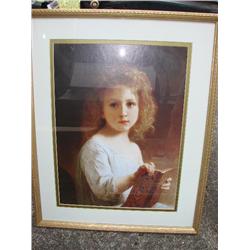 Gold frame child's print