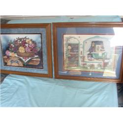 Framed & matted floral prints