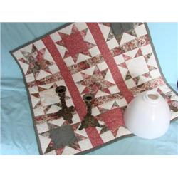 Quilt wall hanging,candleholders, shade