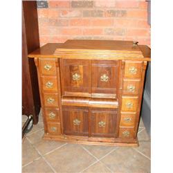 Singer Sewing Machine in Ornate Cabinet