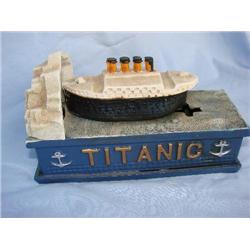 Cast iron Titanic bank