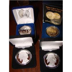4 commemorative coins/tokens