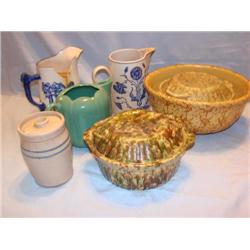 7 Pottery Pitchers, Bowls