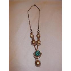 Vintage necklace w/blue stone