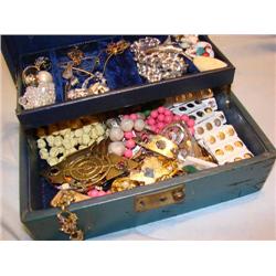 Large jewelry box filled w/jewelry