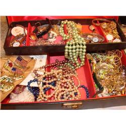 Large jewelry box filled w/jewelry