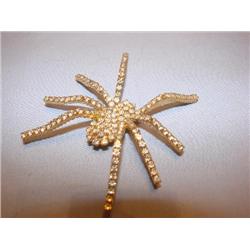 Rhinestone spider brooch