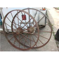 Pair of matching wagon wheels