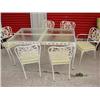 Image 1 : Glass top patio table w/6 matching chairs
