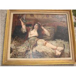 Oil on canvas gypsy nude