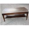 Image 1 : Leather inlay top coffee table