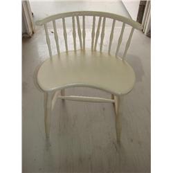 White painted vanity bench