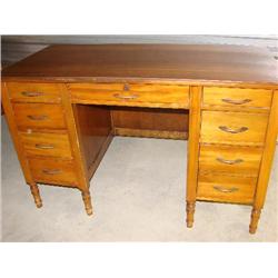 8 drawer solid wood desk