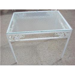 Glass top patio table