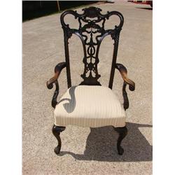 Large highback carved wood chair