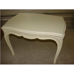 White wood table