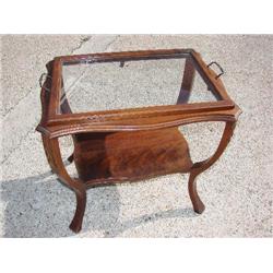 Removable glass top tea table