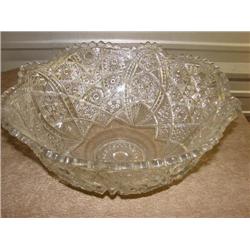 Cut glass punch bowl