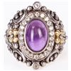 Image 1 : STERLING SILVER 18 KT. GOLD AMETHYST RING
