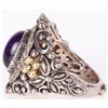 Image 2 : STERLING SILVER 18 KT. GOLD AMETHYST RING