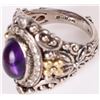 Image 3 : STERLING SILVER 18 KT. GOLD AMETHYST RING