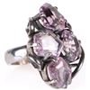 Image 3 : ANTIQUE STERLING SILVER AMETHYST CLUSTER RING