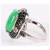 Image 2 : IMPERIAL JADE, PERIDOT, ONYX STERLING SILVER RING