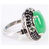 Image 4 : IMPERIAL JADE, PERIDOT, ONYX STERLING SILVER RING