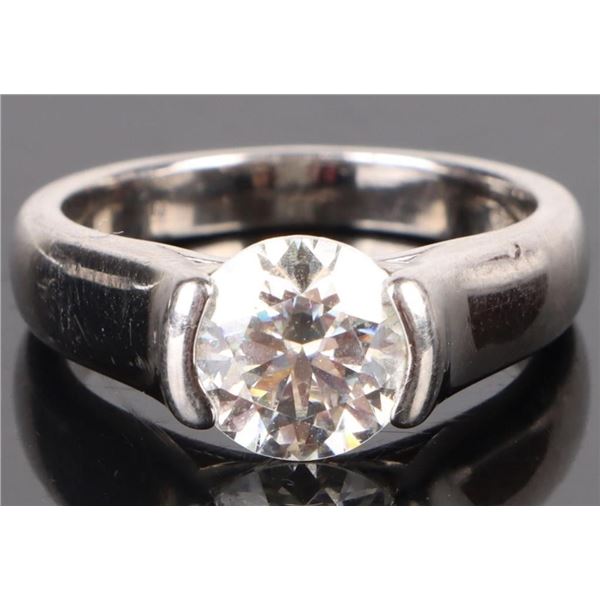 STERLING SILVER 2CT LAB GROWN DIAMOND LADIES RING