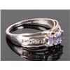 Image 3 : 10K WHITE GOLD DIAMOND TANZANITE LADIES RING