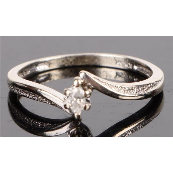 MARQUIS DIAMOND 10K WHITE GOLD LADIES RING