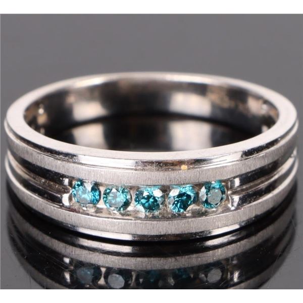 .25CTW BLUE DIAMOND 10K WHITE GOLD LADIES RING