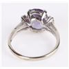 Image 3 : SAPPHIRE & MOISSANITE 10KT. WHT GOLD RING