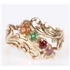 Image 1 : 10K YELLOW GOLD LADIES RING W/ GEMSTONES