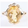 Image 1 : 5.0CT OVAL CITRINE DIAMOND 10K YELLOW GOLD RING