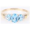 Image 1 : DIAMOND & BLUE TOPAZ 10K GOLD LADIES RING