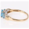 Image 2 : DIAMOND & BLUE TOPAZ 10K GOLD LADIES RING