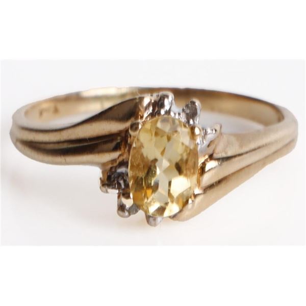 CITRINE 10K YELLOW GOLD LADIES RING