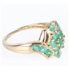 Image 3 : GENUINE EMERALD CLUSTER 10K GOLD LADIES RING